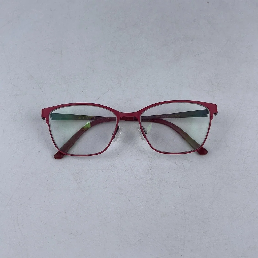 Bevel Claire G‎ 8738 Womens Eyeglasses Frame Red Metal Full Rim Cat Eye 53-16
